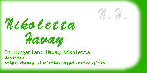 nikoletta havay business card